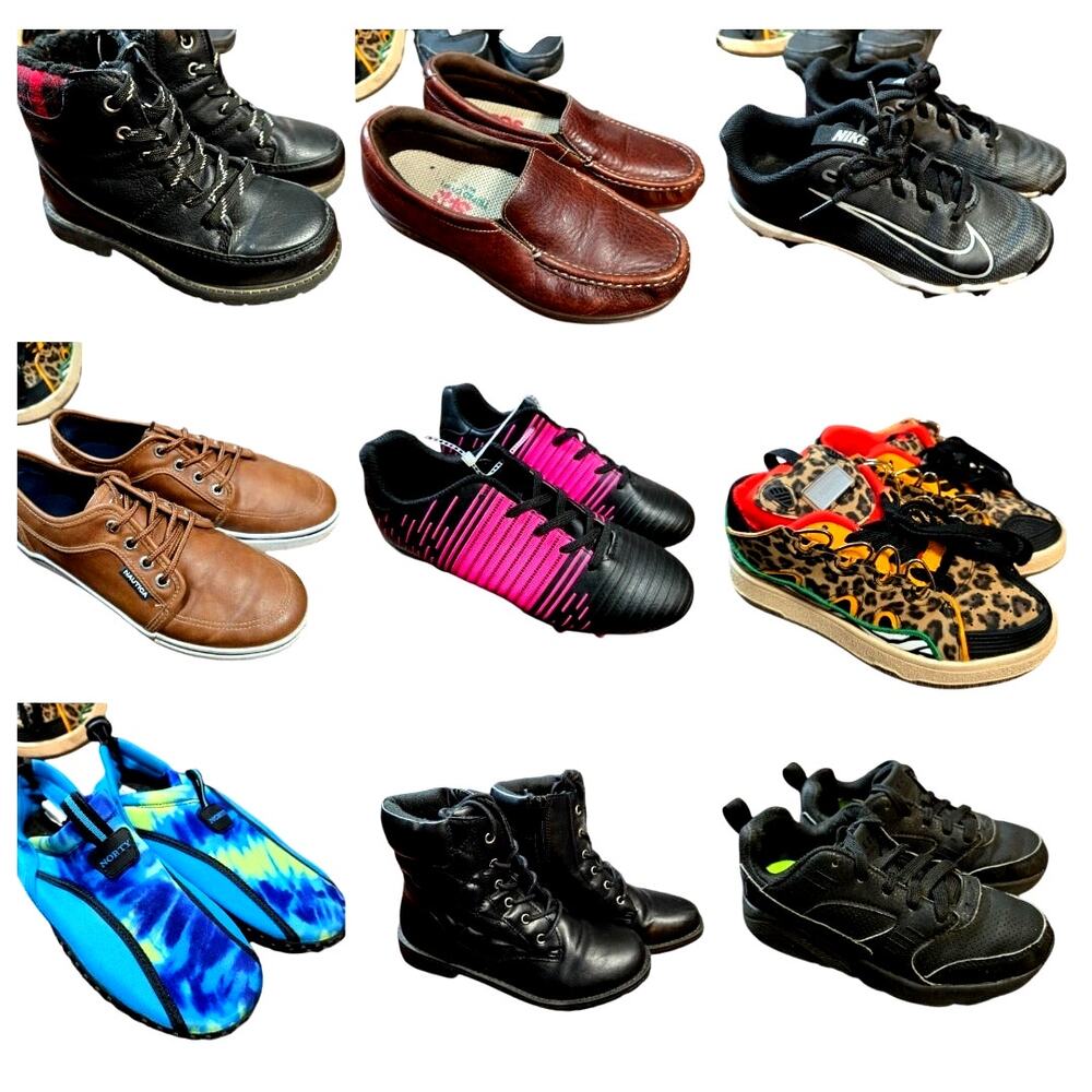 Bulk Boy's Girl's Shoe Lot of 9 Name Brand Wholesale Reseller ROI Children Nike